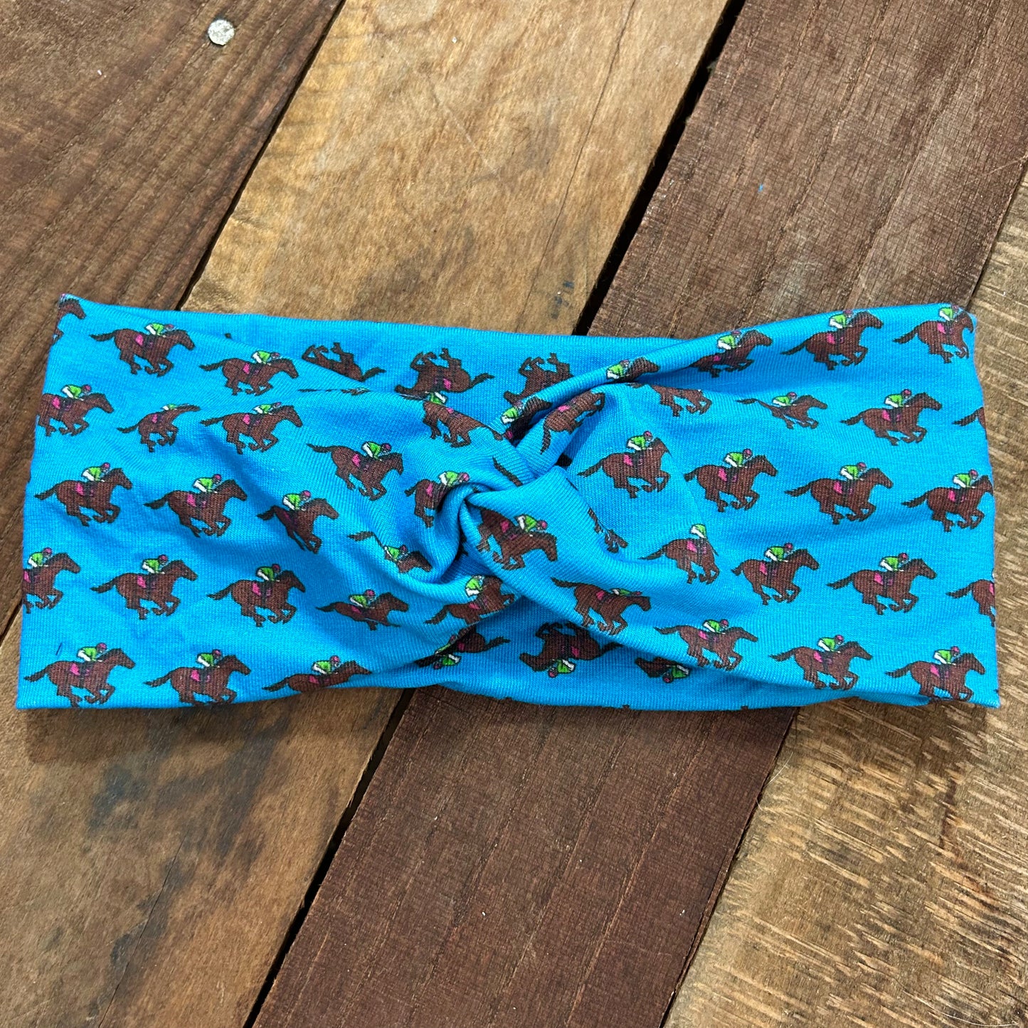 Teal Derby Horse Headband