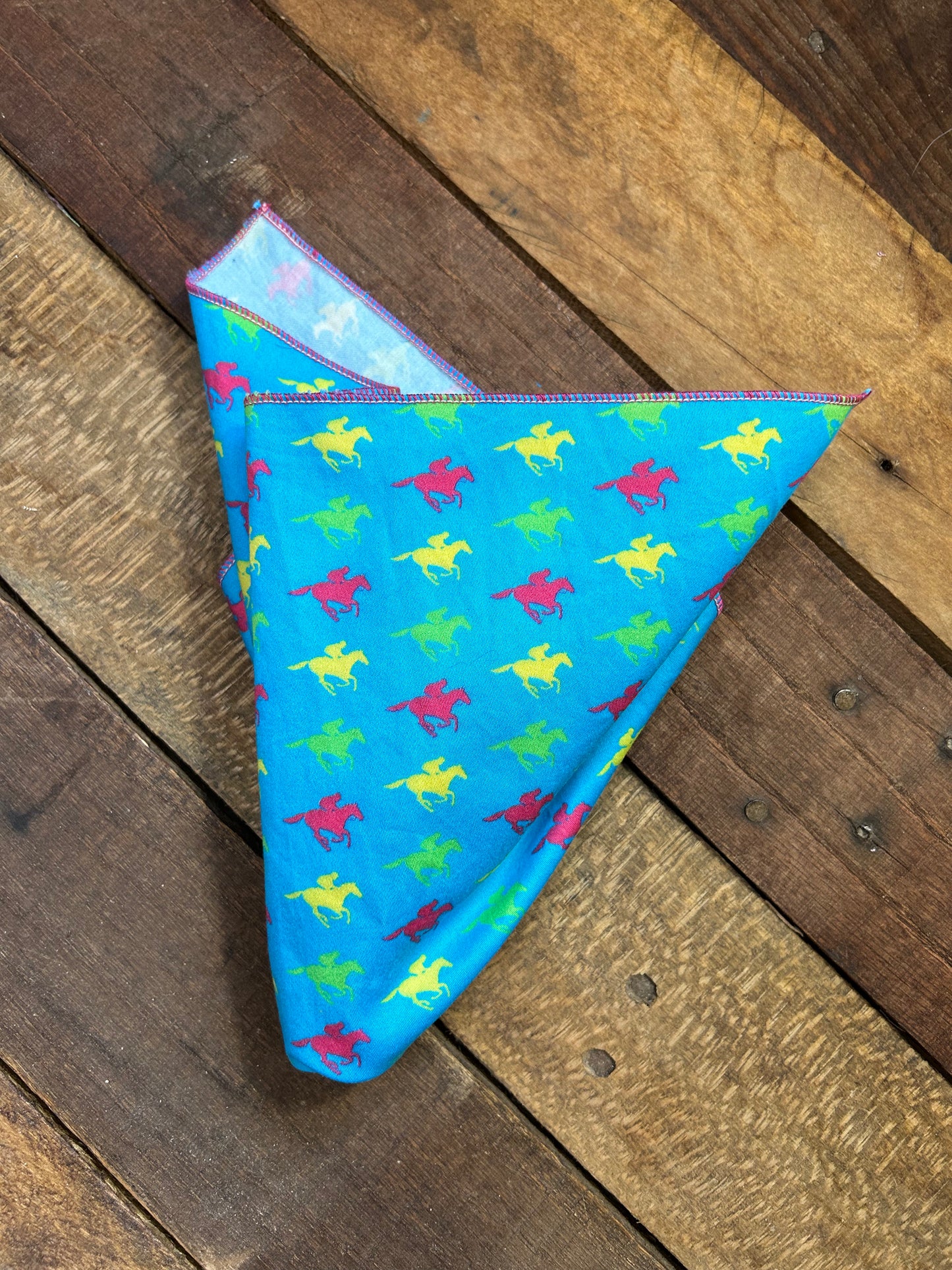 Neon Horses Pocket Square