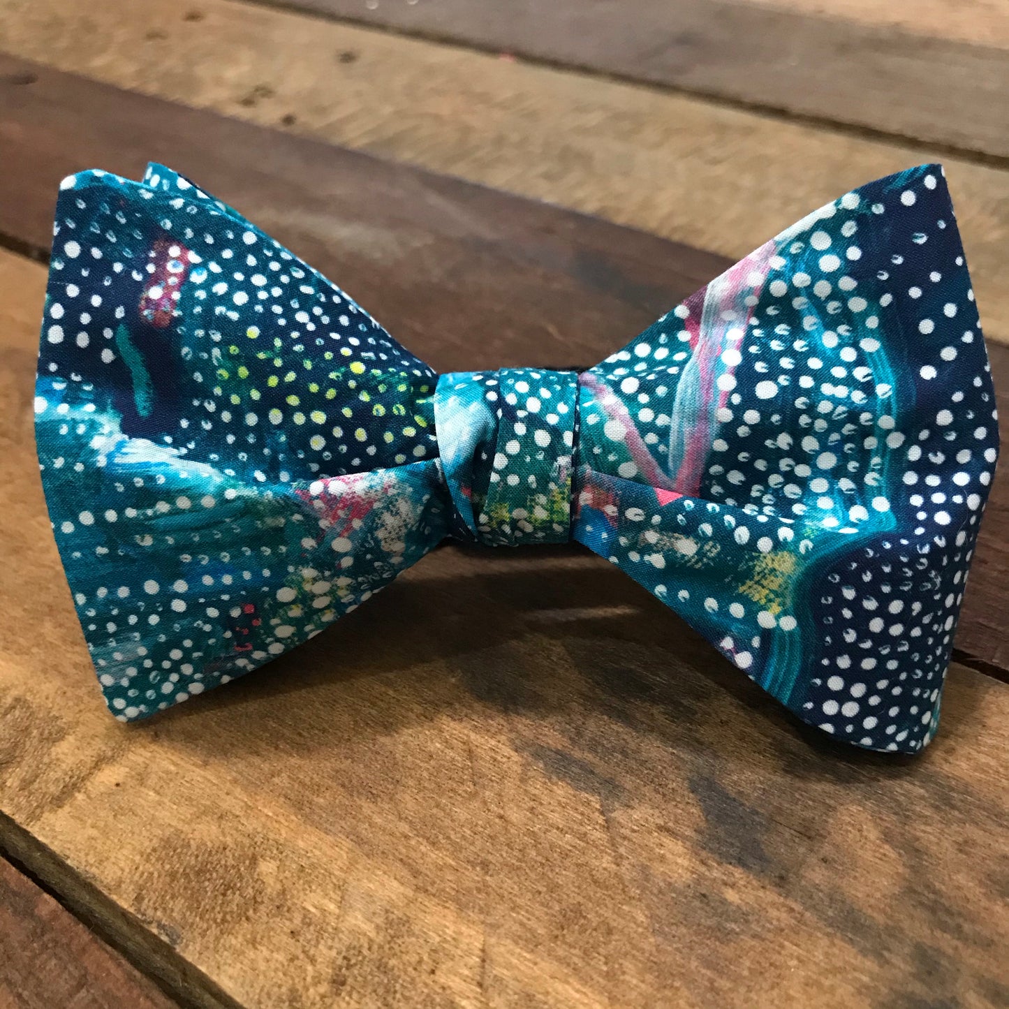 Teal Graffiti Bow Tie