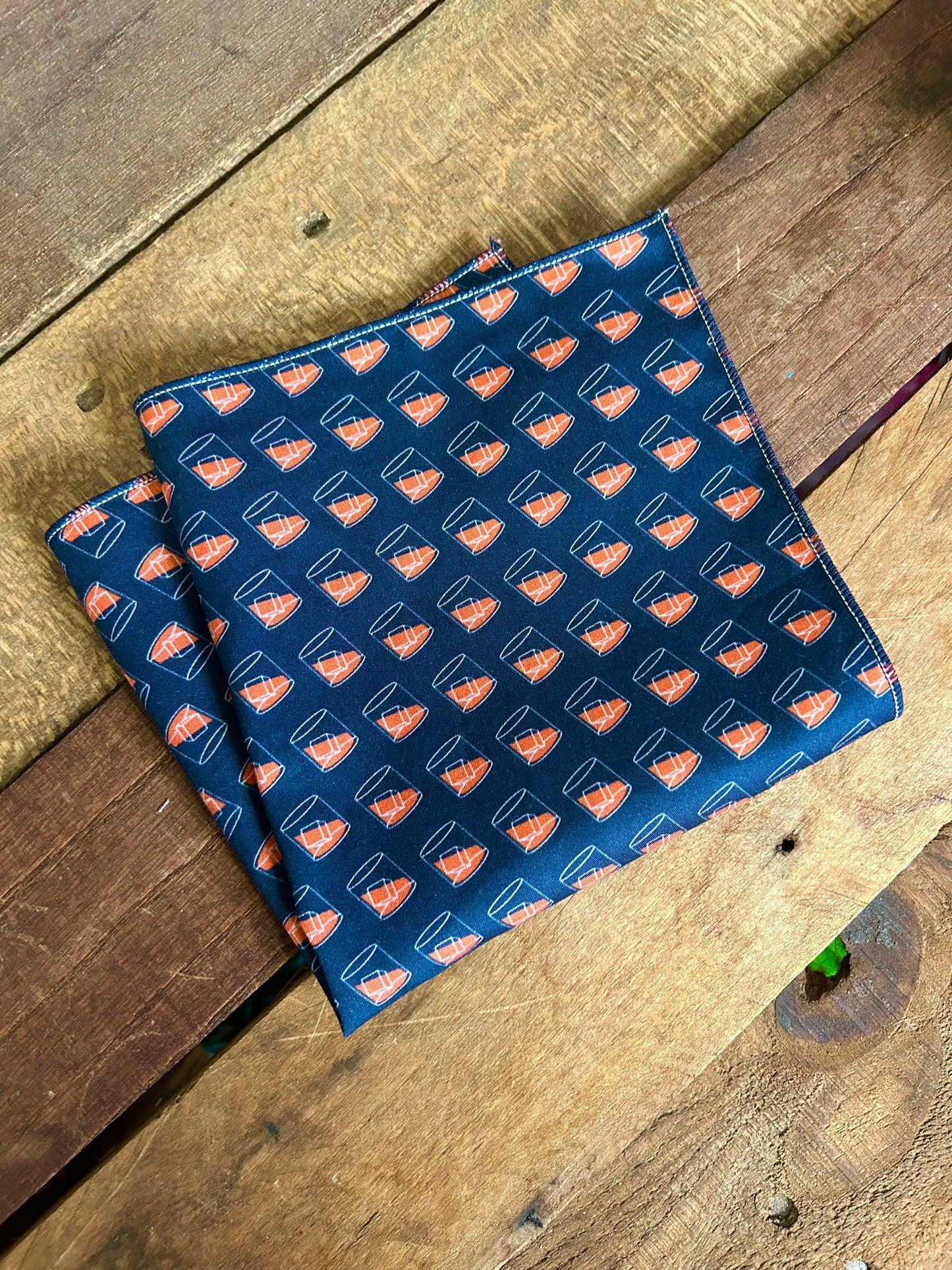 Navy Rocks Pocket Square