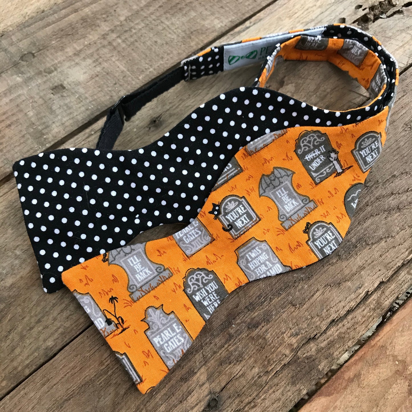 Tombstones and Polka Dots Bow Tie