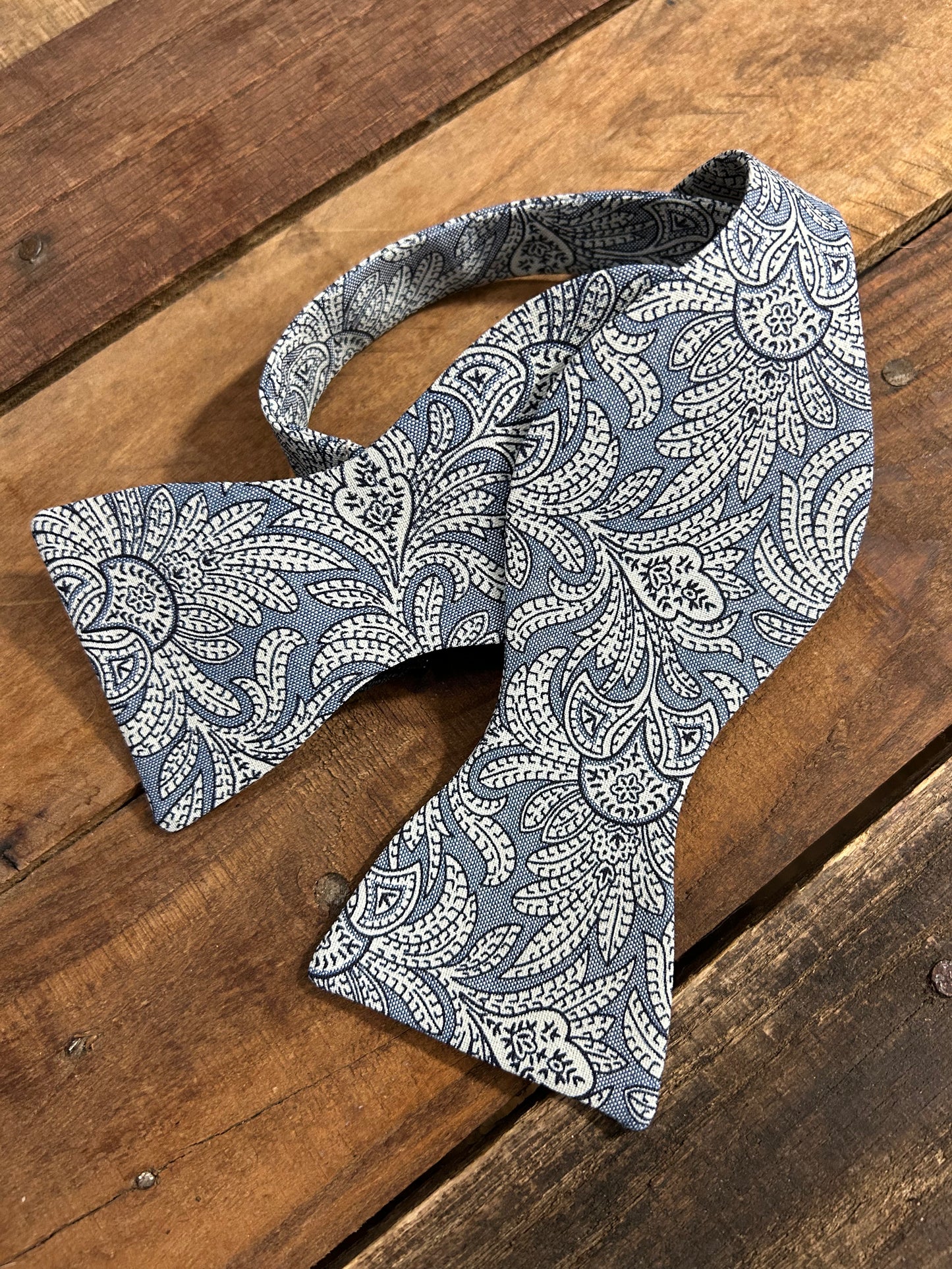 Chambray Paisley Bow Tie