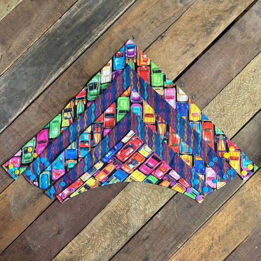 Cars with a 90s Sweater Print Pet Bandana