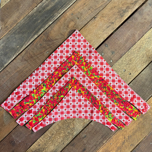 Strawberry Gingham Pet Bandana