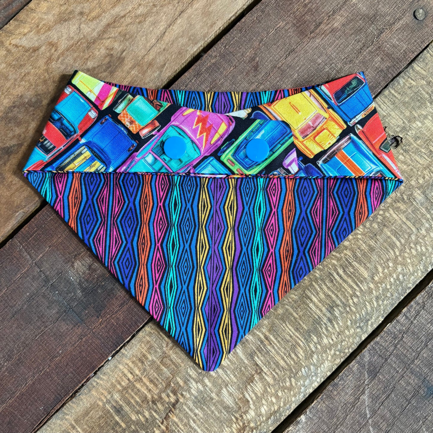 Cars with a 90s Sweater Print Pet Bandana