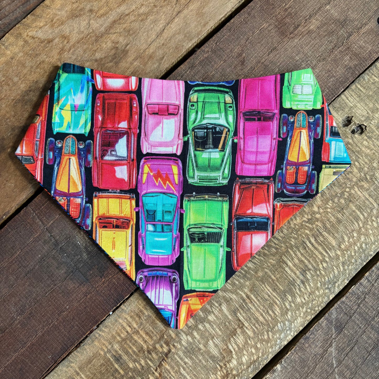 Cars with a 90s Sweater Print Pet Bandana