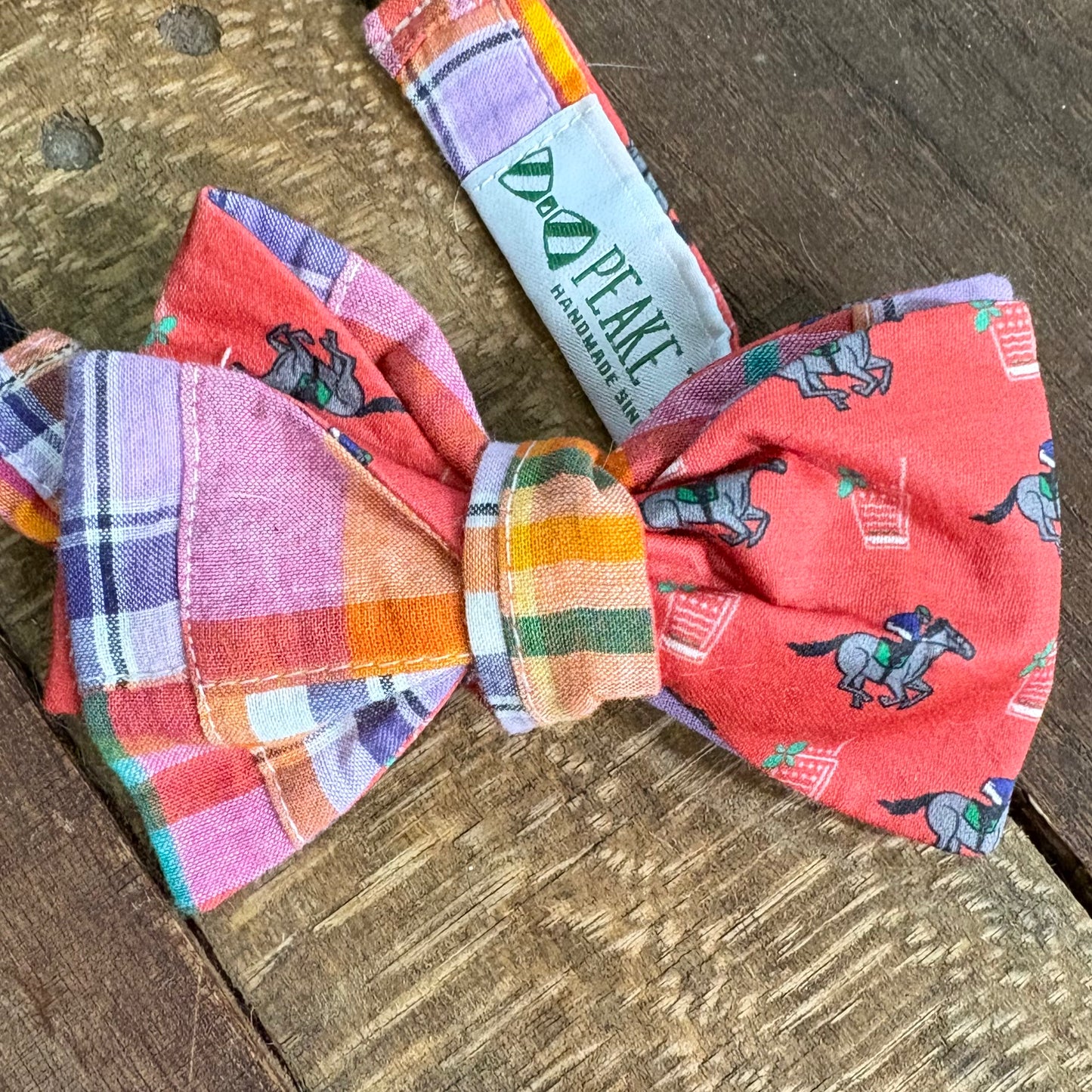 Coral/Red/Yellow Derby Bow Ties