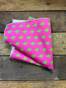 Lime and Hot Pink Pocket Squares