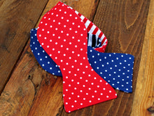 america, american, bowtie, bow tie, handmade bowtie, handmade bow tie, red white and blue, red white and blue bow tie, american flag tie, americal flag bow tie, ole miss, ole miss bowtie, ole miss bow tie, patriot, patriotic bow tie, wedding, wedding bow tie, wedding bowtie, handmade bowtie, handmade pocket square, handmade necktie, groom, groom tie, groomsmen, groomsman, groomsmen tie, groomsmen gift  