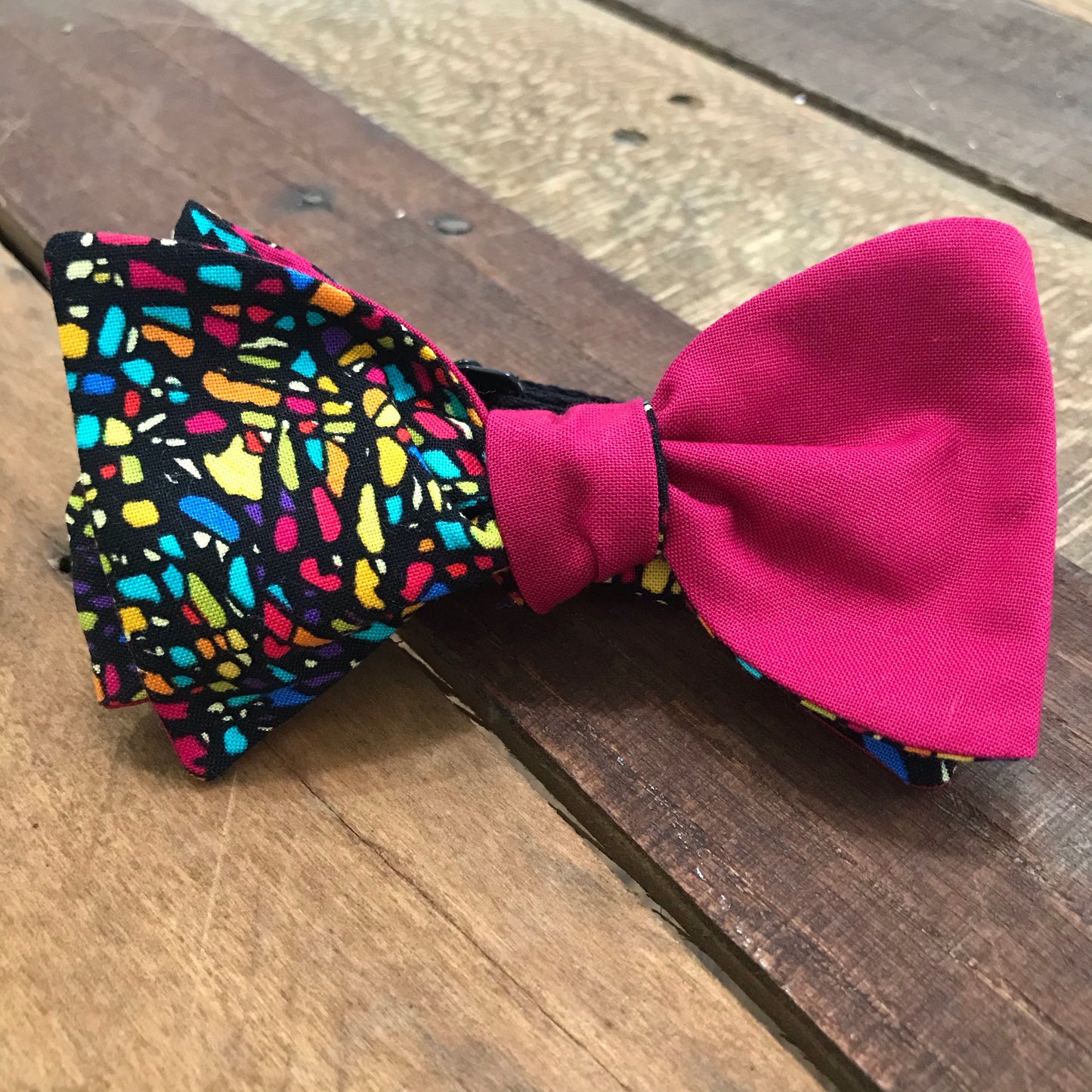 Fuchsia Mosaic Bow Tie