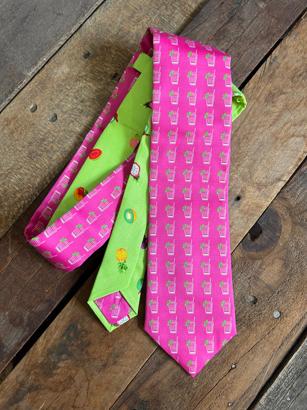 Hot Pink Mint Juleps Necktie
