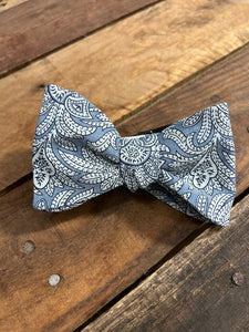 Chambray Paisley Bow Tie