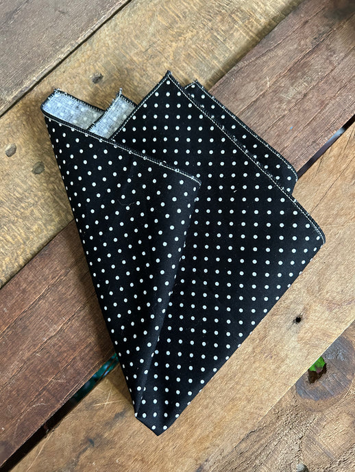 Black Polka Dot Pocket Square