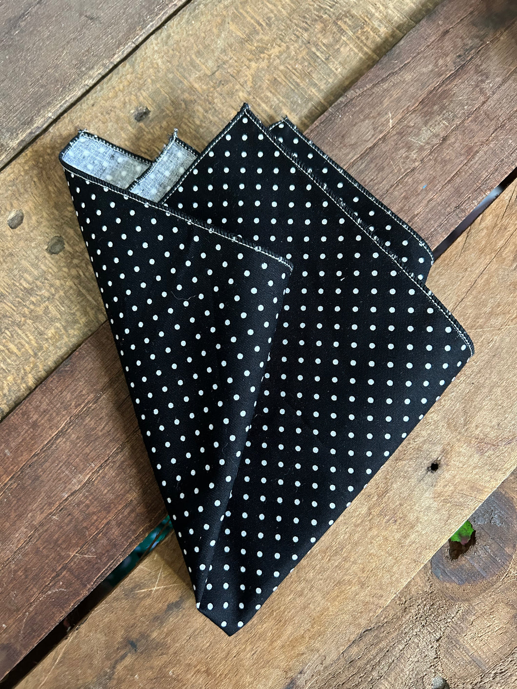 Black Polka Dot Pocket Square
