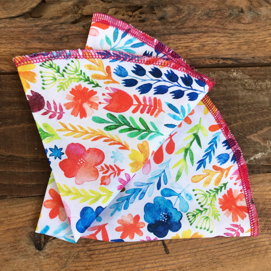 Watercolor Floral Pocket Round