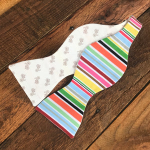 Multicolored Striped Bicycle Bow Tie