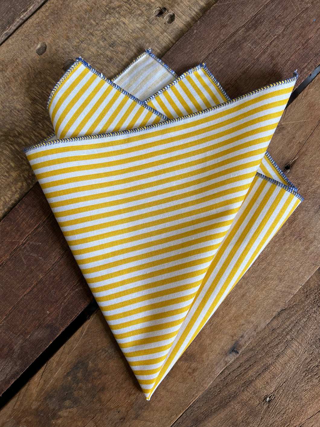 Yellow Striped Pocket Square