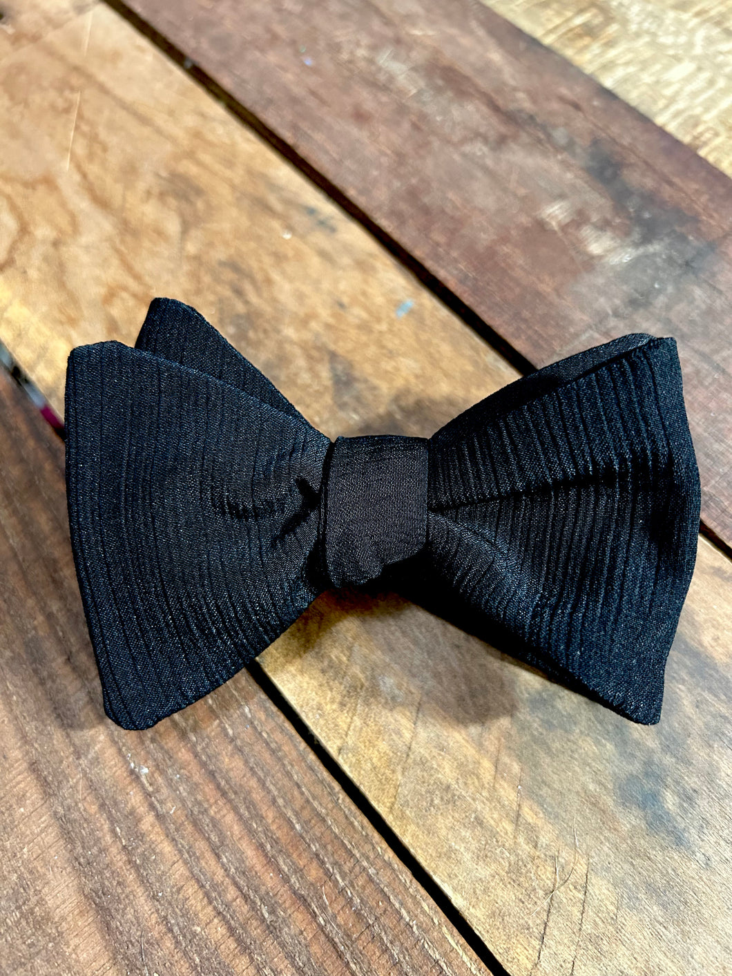Textured Black Bow Tie