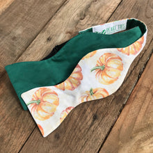 Pumpkins with Green Sateen Bow Tie