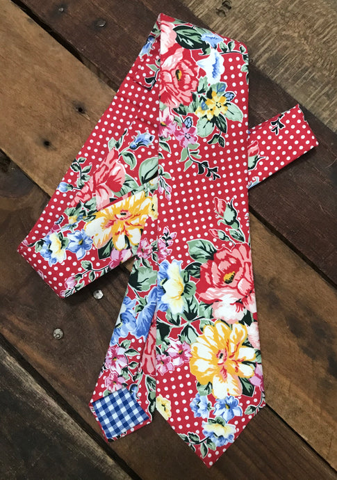 Polka Dots and Flowers Necktie