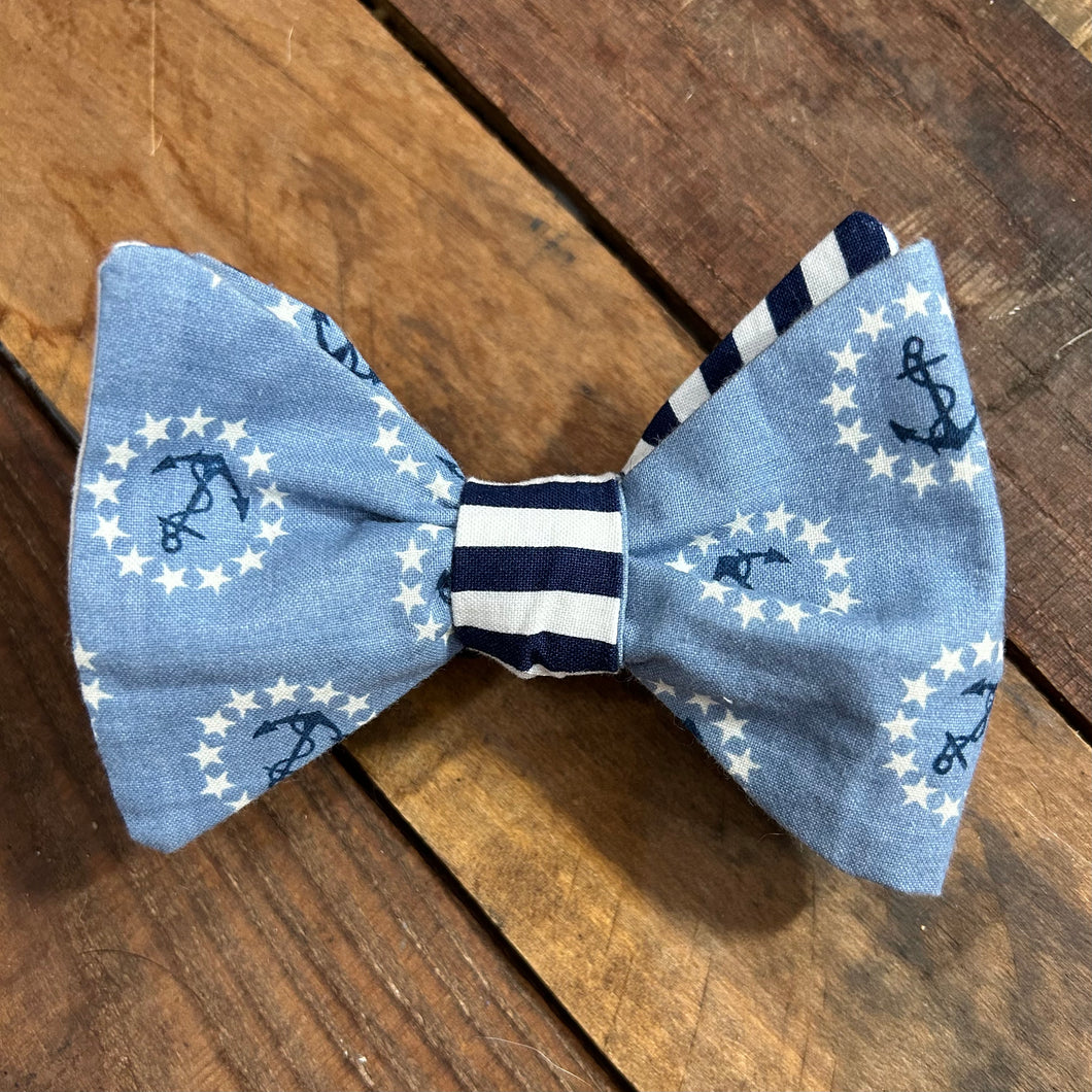 Blue Anchors Bow Tie