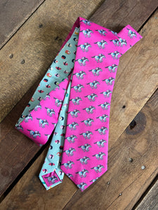 Hot Pink Racehorse Necktie