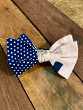 Cream, Pink, and Navy Bow Tie