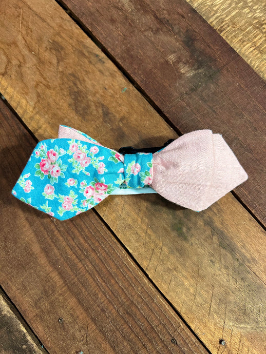 Teal and Pink Arrow Point Bow Tie