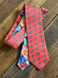 Coral and Horses Necktie