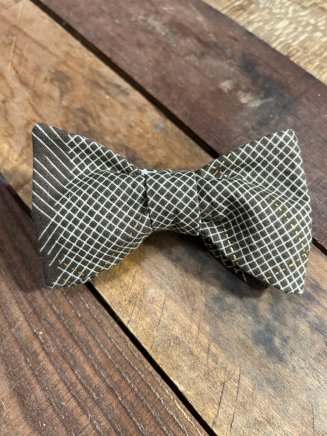 Brown and Cream Bow Tie