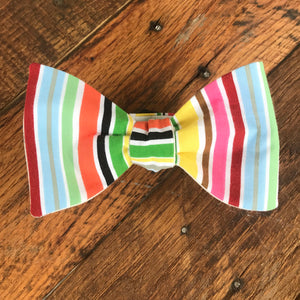 Multicolored Striped Bicycle Bow Tie