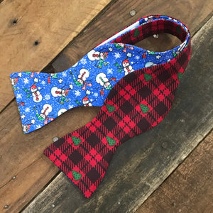 Christmas Trees and Snowmen Bow Tie