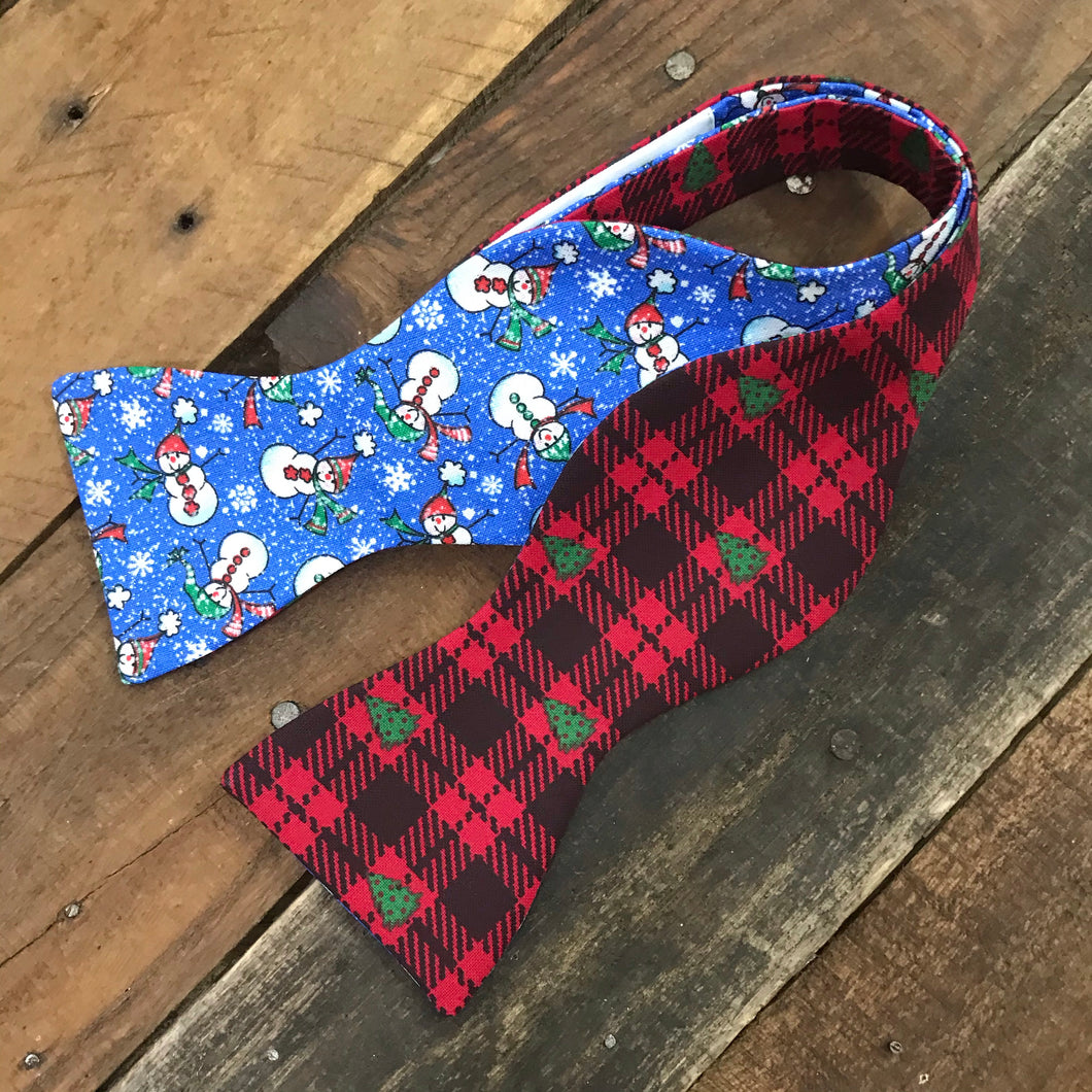 Christmas Trees and Snowmen Bow Tie