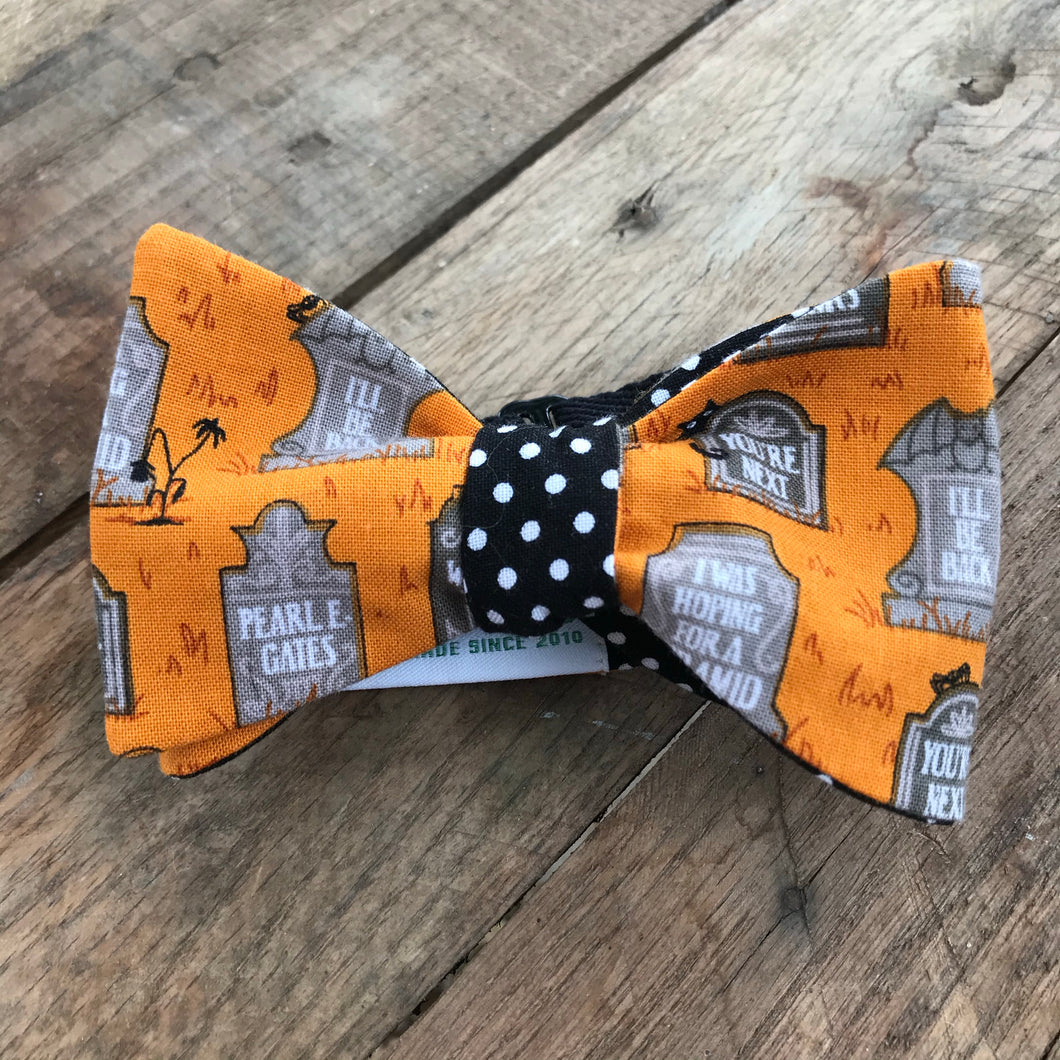 Tombstones and Polka Dots Bow Tie