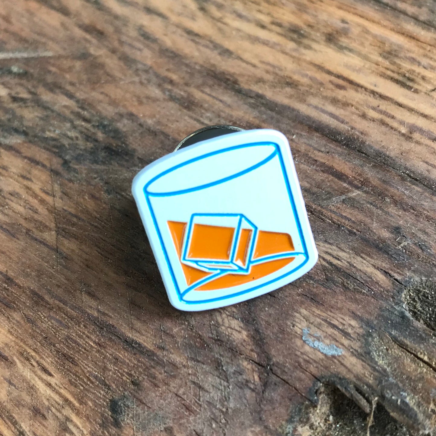 Rocks Glass Lapel Pin