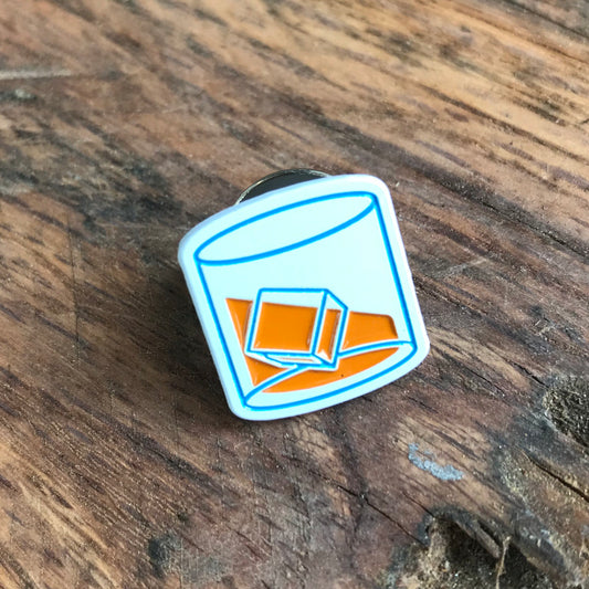 Rocks Glass Lapel Pin